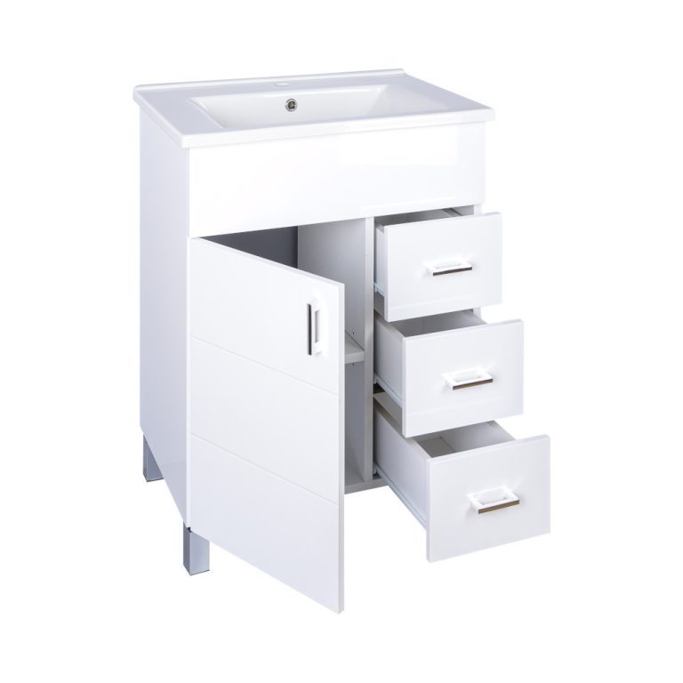 VivaStyle KARINA 85 lábon álló fürdőszobabútor 3 fiókos Sanovit ATRIA 9085 mosdóval 85 x 45,5 cm - Image 3