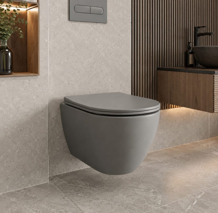 Eros ES BELLA SLIM fali WC - MATT SZÜRKE - WC ülőkével - VORTEX örvényöblítéssel - 49 cm - Image 3