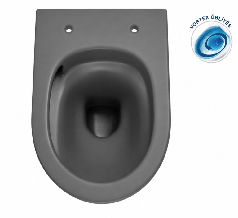 Eros ES BELLA SLIM fali WC - MATT SZÜRKE - WC ülőkével - VORTEX örvényöblítéssel - 49 cm - Image 4