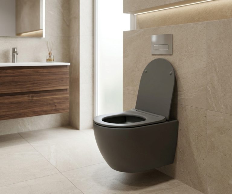 Eros ES BELLA SLIM fali WC - MATT SZÜRKE - WC ülőkével - VORTEX örvényöblítéssel - 49 cm - Image 5