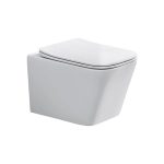 Eros ES QUADRO fali wc - ülőkével komplett - perem nélküli öblítés - 49,5 cm