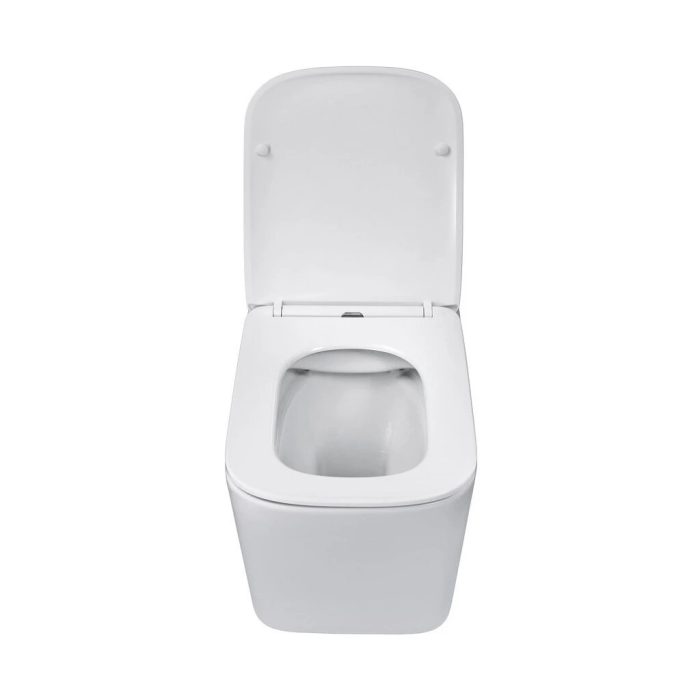Eros ES QUADRO fali wc - ülőkével komplett - perem nélküli öblítés - 49,5 cm