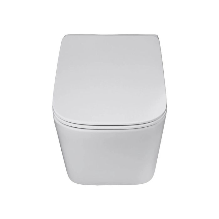 Eros ES QUADRO fali wc - ülőkével komplett - perem nélküli öblítés - 49,5 cm