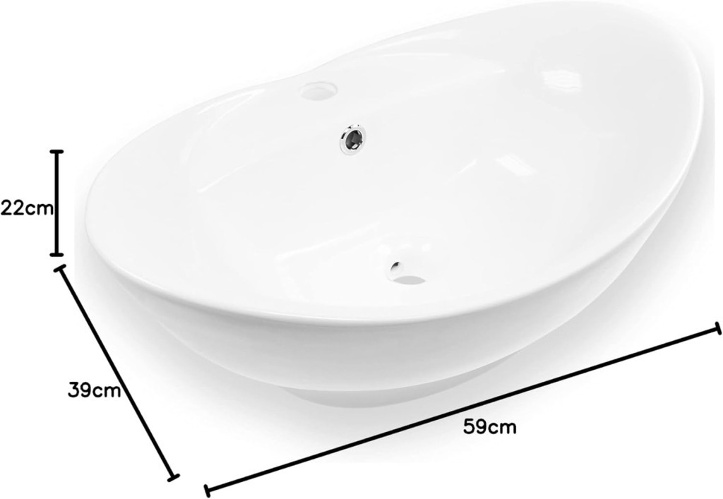 Eros GONDOLA - PULTRA ültethető - Top Counter - porcelán mosdó - 59 x 39 x 21 cm - Image 8