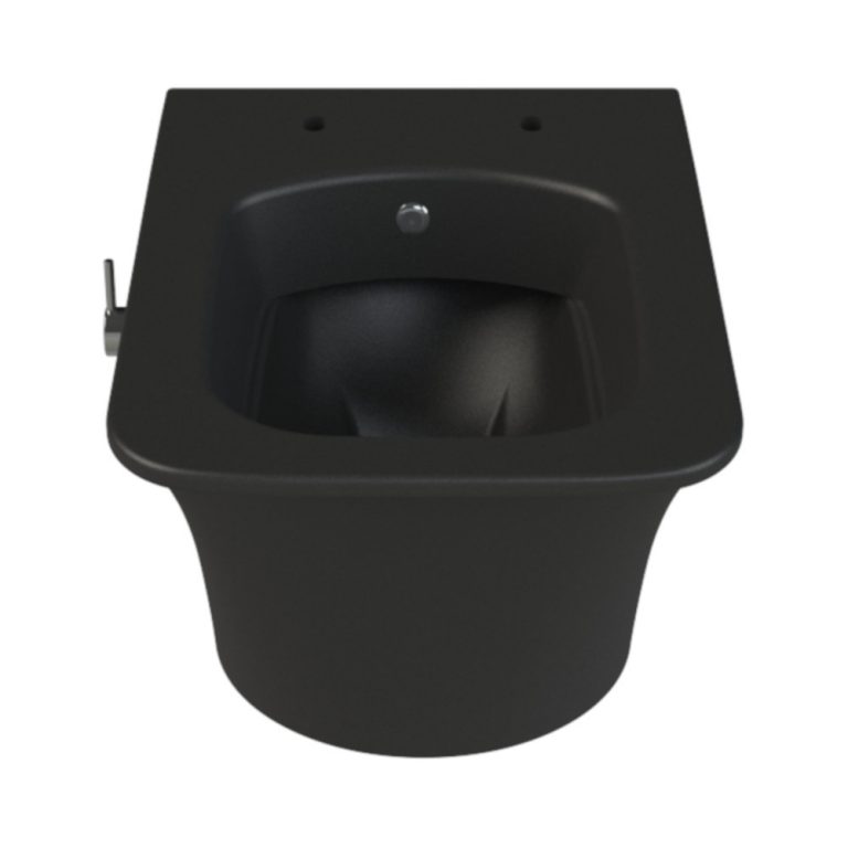 CeraStyle IBIZA fali WC - MATT FEKETE - BEÉPÍTETT bidé funkcióval - perem nélküli - 51 cm - Image 2