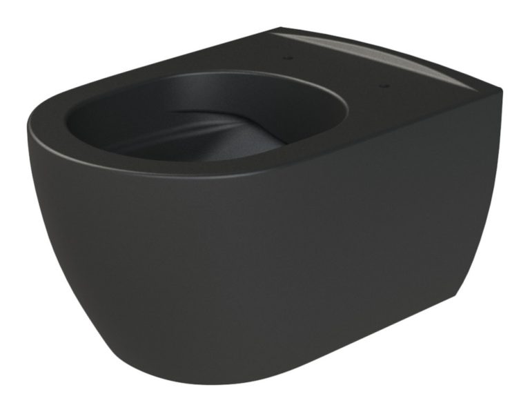 CeraStyle CITY fali WC - MATT FEKETE - BEÉPÍTETT bidé funkcióval - perem nélküli - 53 cm - Image 2