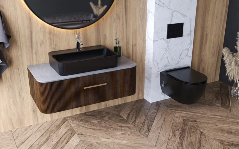 CeraStyle CITY fali WC - MATT FEKETE - BEÉPÍTETT bidé funkcióval - perem nélküli - 53 cm - Image 3