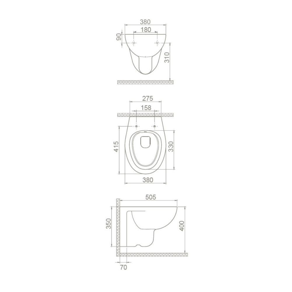 CeraStyle LILA fali WC - perem nélküli - VORTEX örvényöblítéssel - Image 7