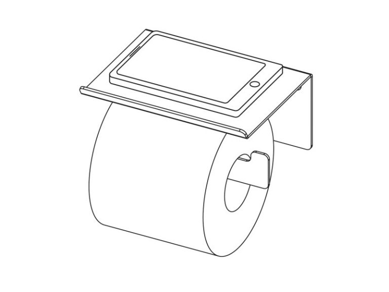 Mokko wc papír tartó polccal, fekete - Image 2