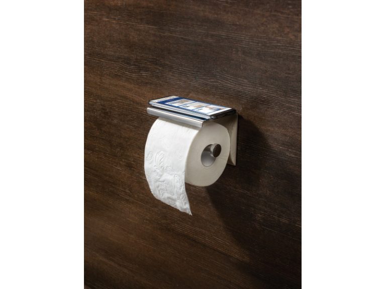 Round wc papír tartó polccal, króm - Image 2