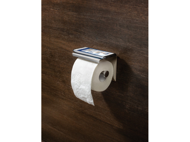 Round wc papír tartó polccal, króm - Image 2