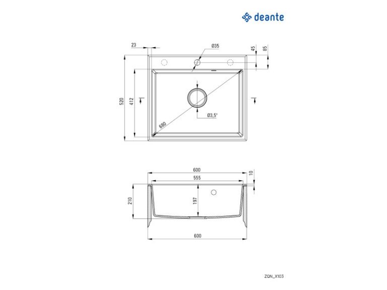 Andante gránit mosogató fémszürke 1 medence - Image 2