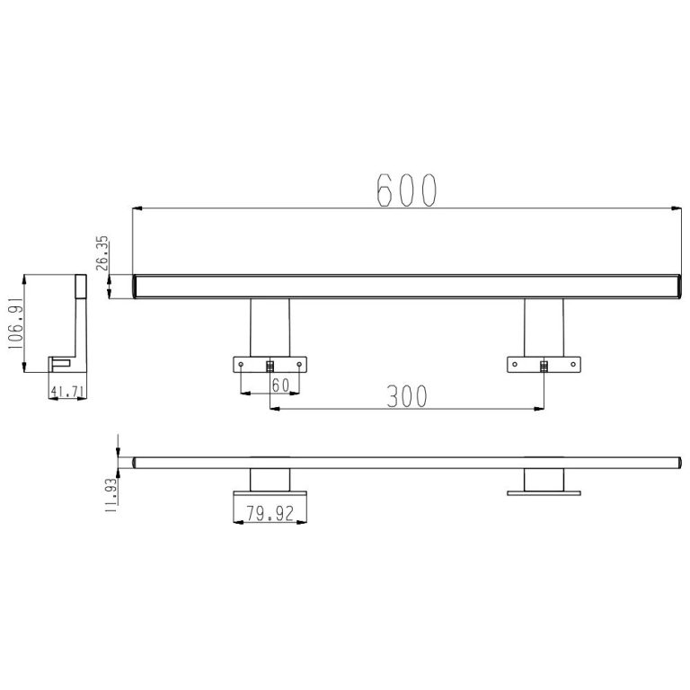 Fürdőszobai tükörvilágító LED lámpa - 230 V - 9 W - hidegfehér - 60 cm - Image 3