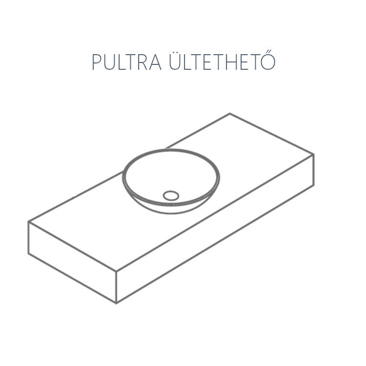 CeraStyle ZERO - PULTRA ültethető - Top Counter - porcelán mosdó - O - MATT FEKETE - Ø 46 cm - Image 10