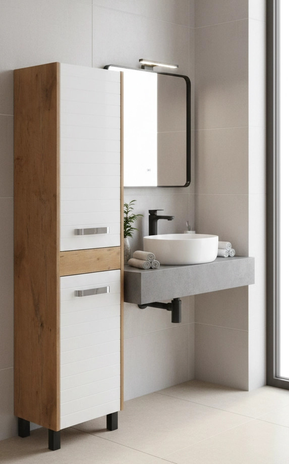 OUTLET - Viva STYLE Orient fali függesztett fürdőszobai ÁLLÓSZEKRÉNY - polcos - 160 x 40 cm