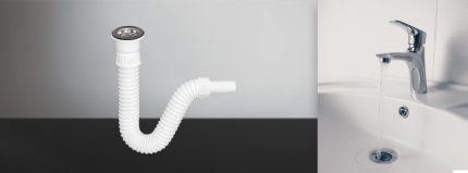 TEXO mosogató szifon flexibilis csővel - Ø 1" x 0,5 m x Ø 40/32 mm