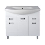 Viva SZQUARE 100 lábon álló fürdőszobabútor Sanovit ZENON 6095 porcelán mosdóval 97 x 51 cm
