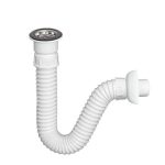 TEXO mosdószifon flexibilis csővel - Ø 5/4" x 0,5 m x Ø 40 mm
