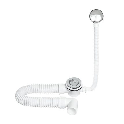 TEXO kádszifon - KRÓM - Klikk - klakk leeresztővel - flexibilis csővel - Ø 5/4" x 0,5 m x Ø 40 mm