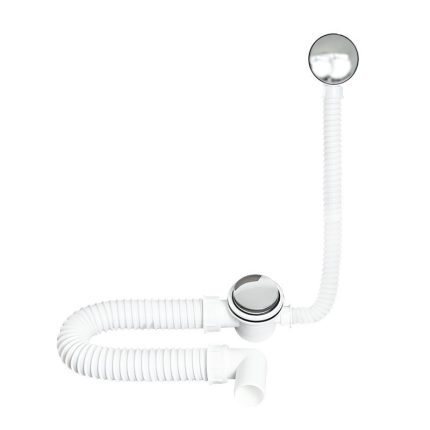 TEXO kádszifon - KRÓM - le- és túlfolyó flexibilis csővel - Ø 5/4" x 0,5 m x Ø 40 mm