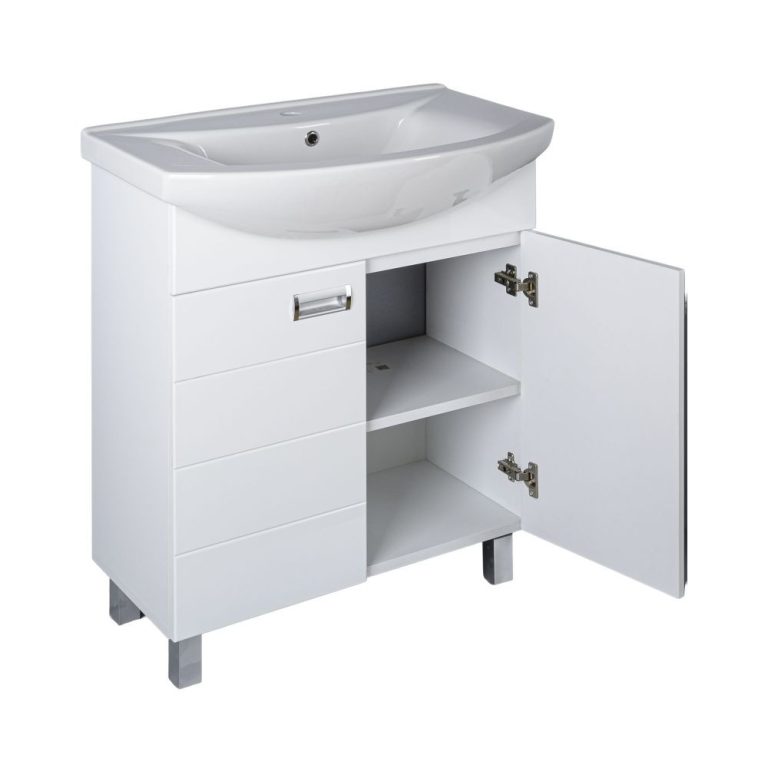 Viva SZQUARE 65 lábon álló fürdőszobabútor Sanovit ZENON 6065 porcelán mosdóval 65 x 47 cm - Image 3