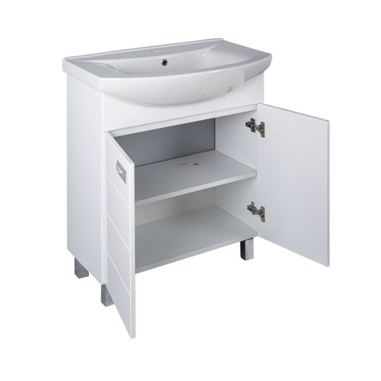 Viva SZQUARE 65 lábon álló fürdőszobabútor Sanovit ZENON 6065 porcelán mosdóval 65 x 47 cm - Image 4