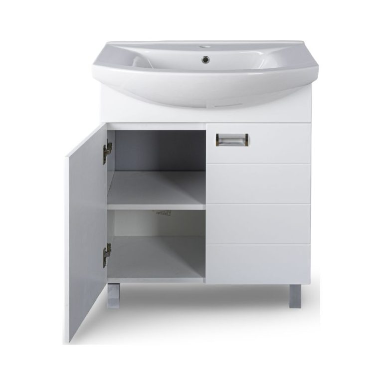 Viva SZQUARE 65 lábon álló fürdőszobabútor Sanovit ZENON 6065 porcelán mosdóval 65 x 47 cm - Image 5