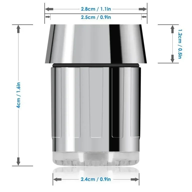 LED-es, hőmérsékletjelző, 3 színű világító csapvég (víztakarékos perlátor) - Image 5