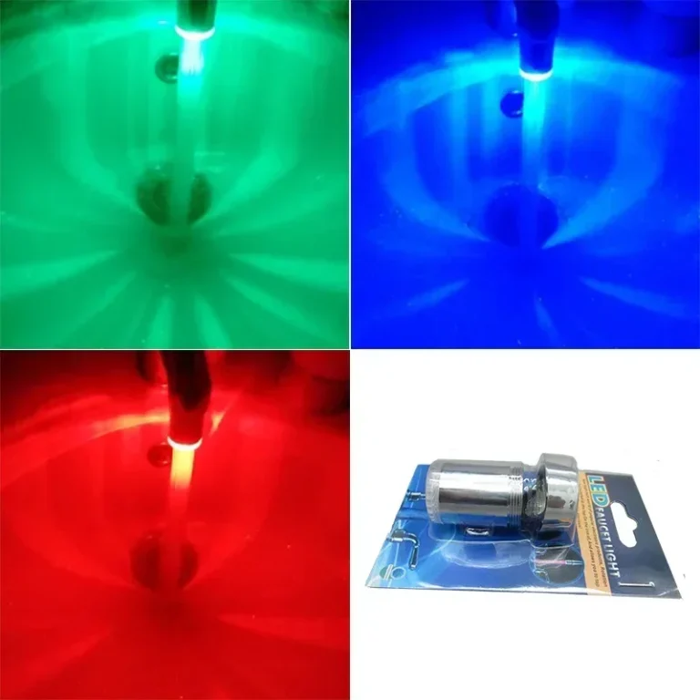 LED-es, hőmérsékletjelző, 3 színű világító csapvég (víztakarékos perlátor) - Image 3