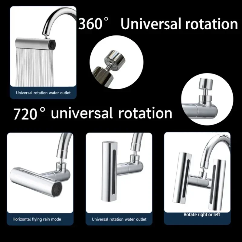 Multifunctional Kitchen Sink Waterfall Faucet Pressurized Bubbler Splash-proof 4 Modes Spout Bathroom Basin Tap Extender Adapter - Image 6