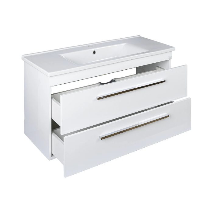 TMP VIVA 100 fali fürdőszobabútor - Sanovit ATRIA 9100 porcelán mosdóval - 101 x 46 cm