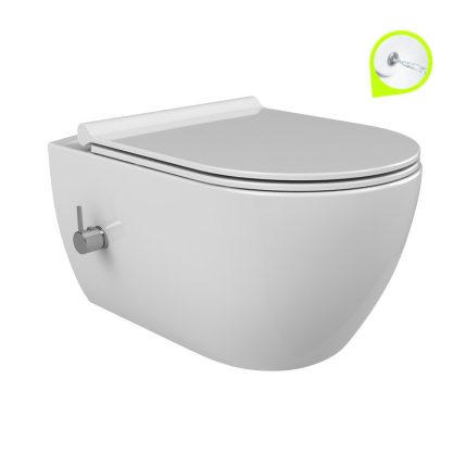 CeraStyle CITY fali WC - BEÉPÍTETT bidé funkcióval - rimless - perem nélküli - 53 cm