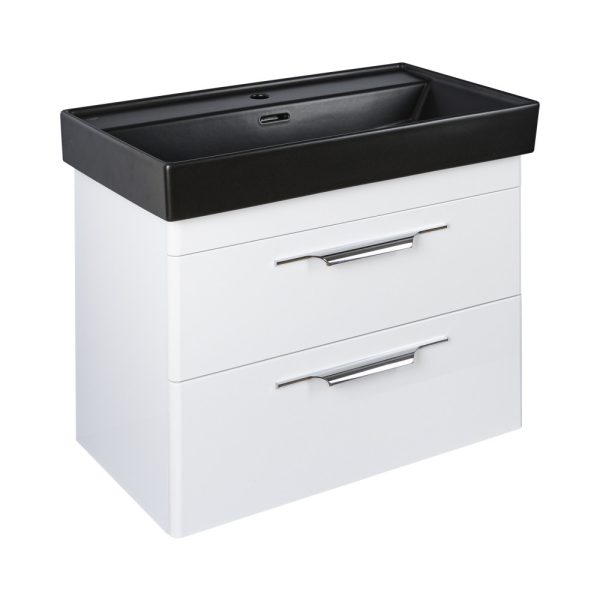 TMP LUX 100 fali fürdőszobabútor - CeraStyle SHARP FEKETE mosdóval - 100 x 48 cm