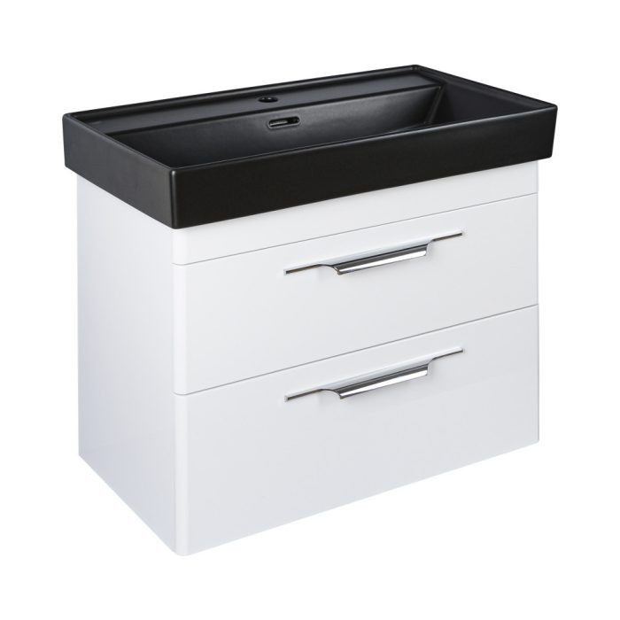 TMP LUX 100 fali fürdőszobabútor - CeraStyle SHARP FEKETE mosdóval - 100 x 48 cm