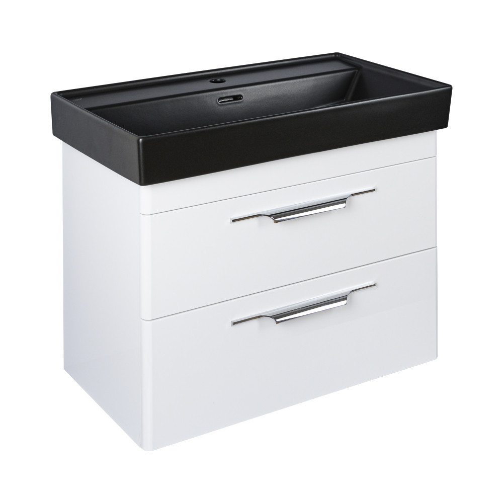 TMP LUX 100 fali fürdőszobabútor - CeraStyle SHARP FEKETE mosdóval - 100 x 48 cm
