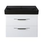 TMP LUX 100 fali fürdőszobabútor - CeraStyle SHARP FEKETE mosdóval - 100 x 48 cm