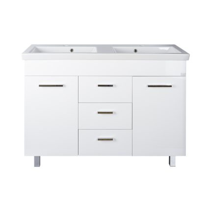 TMP FLAT 120 álló fürdőszobabútor - Sanovit ISIK 4120 DUPLA porcelán mosdóval - 120 x 44 cm