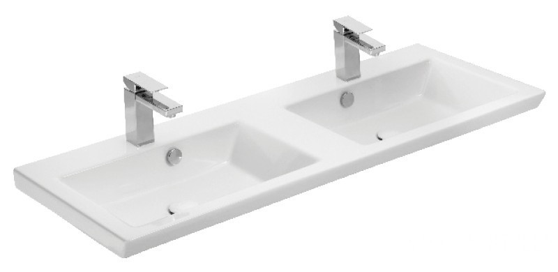 TMP FLAT 120 álló fürdőszobabútor - Sanovit ISIK 4120 DUPLA porcelán mosdóval - 120 x 44 cm