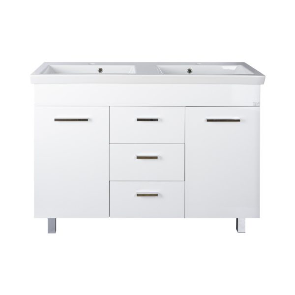 TMP FLAT 120 álló fürdőszobabútor - Sanovit ISIK 4120 DUPLA porcelán mosdóval - 120 x 44 cm
