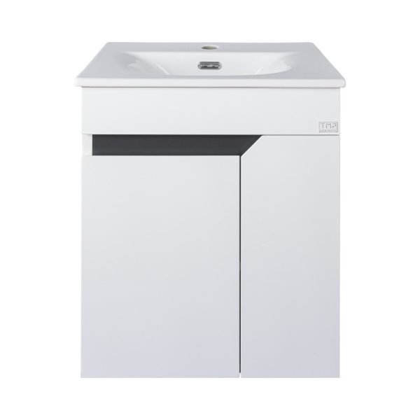 TMP VISION 50 fali függesztett fürdőszobai bútor - SKY 3 E-8099-50 porcelán mosdóval - 51 x 40 cm