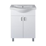 VivaStyle EKONOMIK 65 lábon álló 2 ajtós fürdőszobabútor Sanovit ALBATROS 10065 mosdóval 64,5x46,5