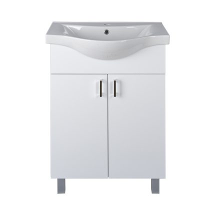 VivaStyle EKONOMIK 65 lábon álló 2 ajtós fürdőszobabútor Sanovit ALBATROS 10065 mosdóval 64,5x46,5