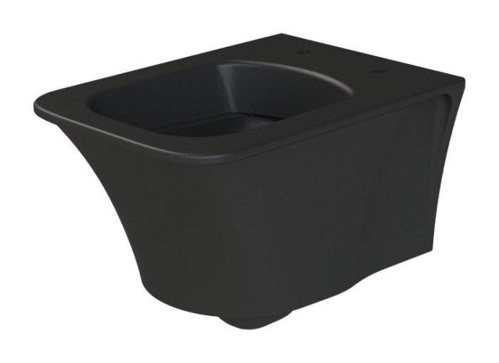 CeraStyle IBIZA fali WC - MATT FEKETE - BEÉPÍTETT bidé funkcióval - perem nélküli - 51 cm