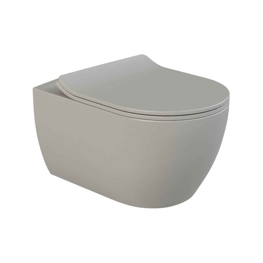 CeraStyle CITY fali WC - MATT SZÜRKE - rimless - perem nélküli - rejtett rögzítésű - 53 cm
