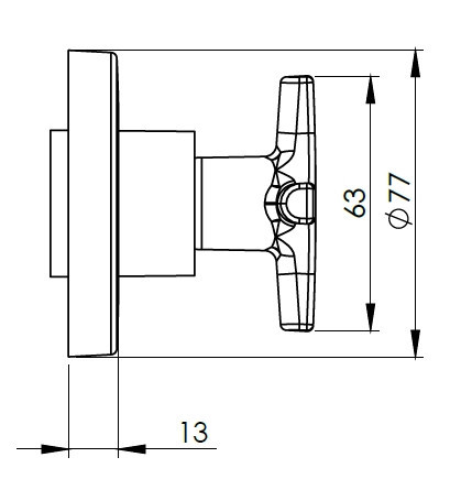 CeraStyle PLUS hidegvizes bidé csaptelep - DURU monoblokkos WC-hez - falsík alatti - 1/2"