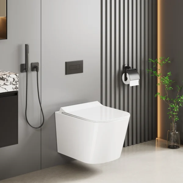 NOVARO® Rimless függesztett WC szett Tartállyal és Soft Close ülőkével