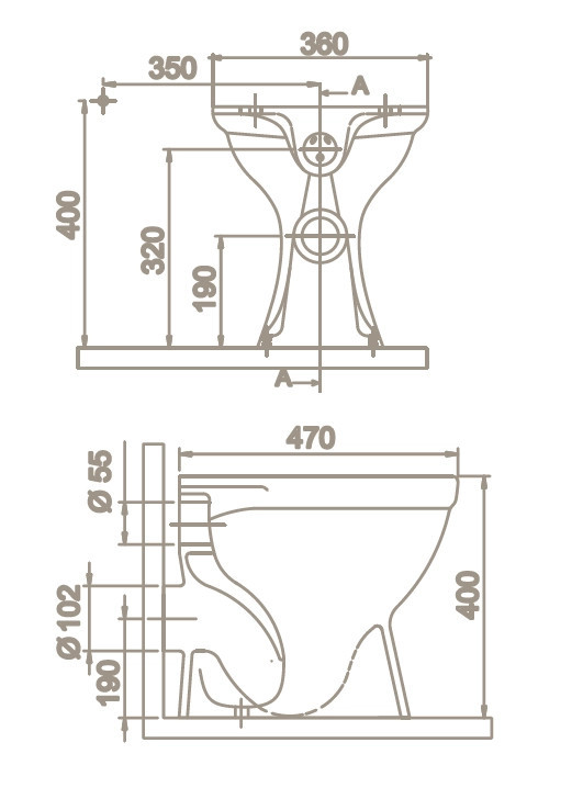 CeraStyle porcelán WC csésze - HÁTSÓ kifolyású - bidé kivitel