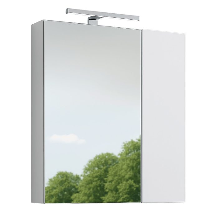 Piramida AKVA 60 R Tükrös fürdőszobai szekrény -2 ajtós kivitel - LED világítással - 60 x 69 x 13 cm