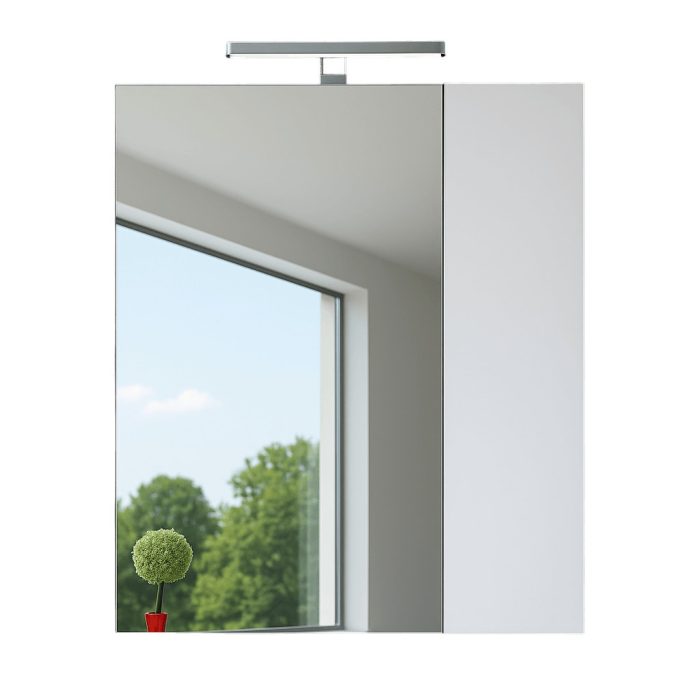 Piramida AKVA 60 R Tükrös fürdőszobai szekrény -2 ajtós kivitel - LED világítással - 60 x 69 x 13 cm