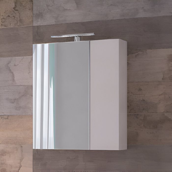 Piramida AKVA 60 R Tükrös fürdőszobai szekrény -2 ajtós kivitel - LED világítással - 60 x 69 x 13 cm